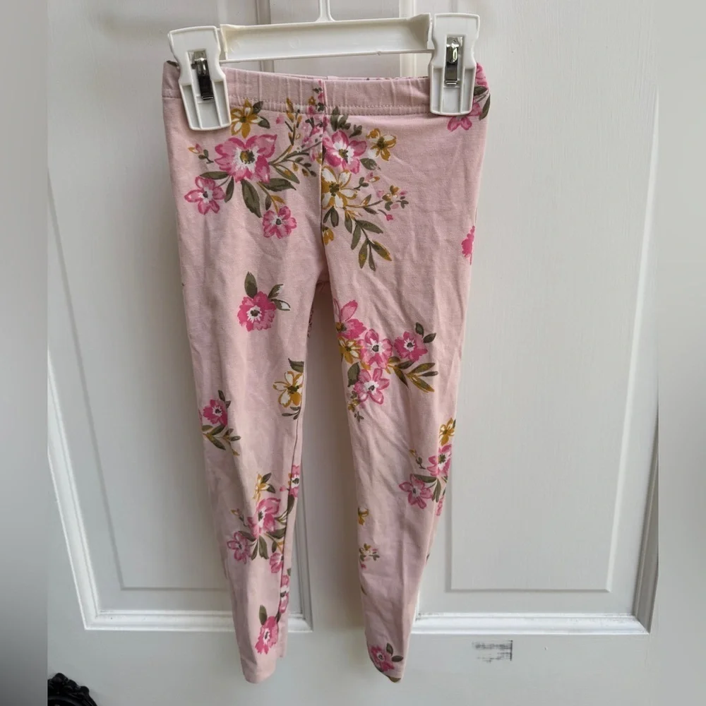 Carter's 3T Girls Pink Floral Pants Leggings